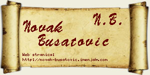 Novak Bušatović vizit kartica